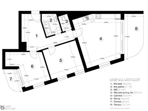 Prodaný byt 3+kk 81 m²