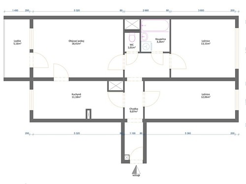 Prodaný byt 3+1 68 m²
