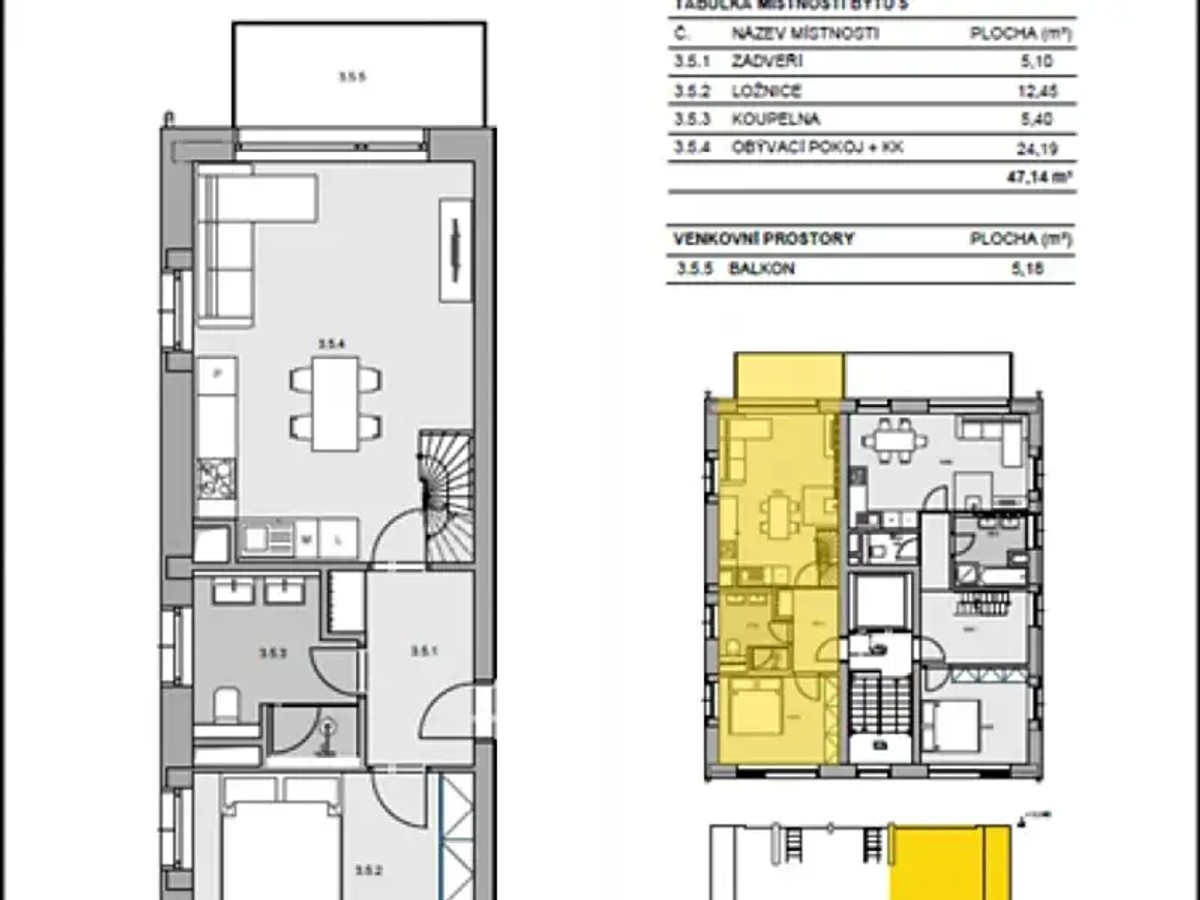 Prodej bytu 2+kk 48 m²