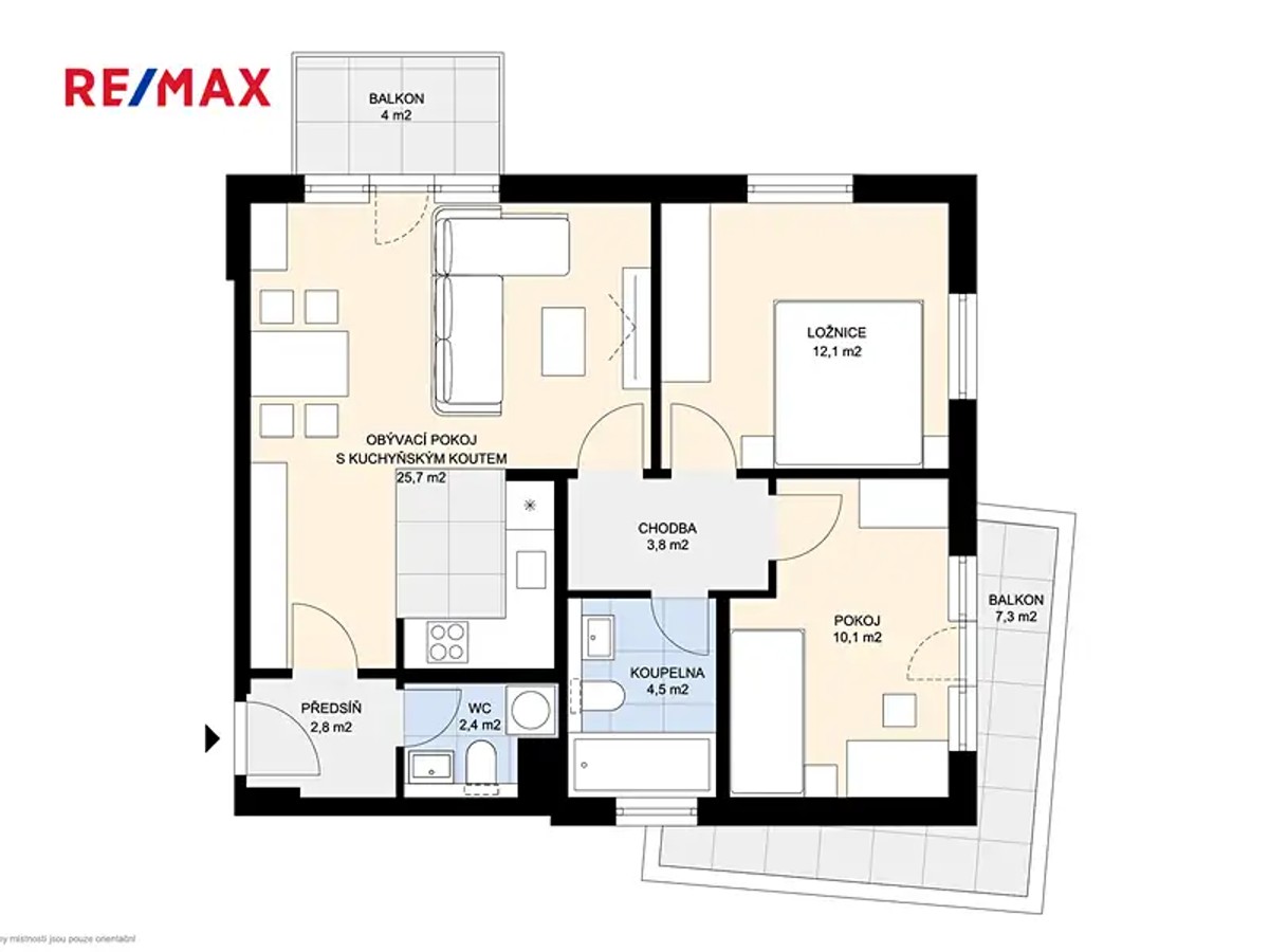 Prodej bytu 3+kk 60 m²