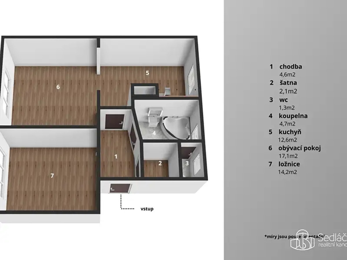 Prodej bytu 2+1 58 m²