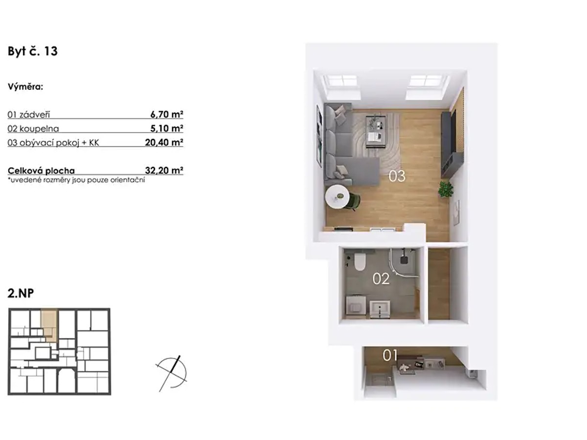 Prodej bytu 1+kk 32 m²