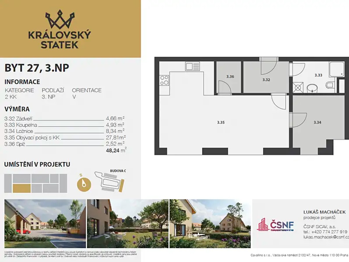 Prodej bytu 2+kk 48 m²