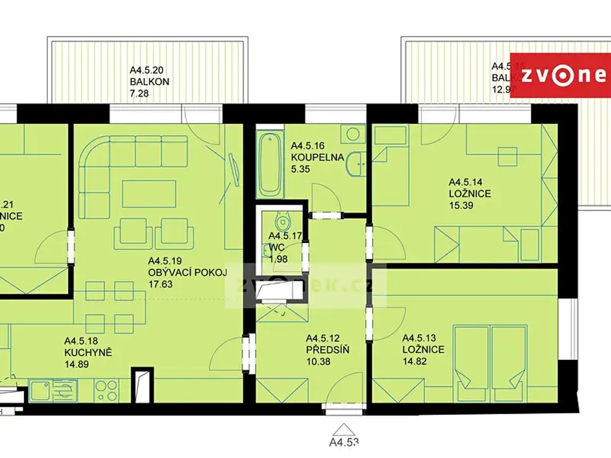 Prodej bytu 4+kk 93 m²