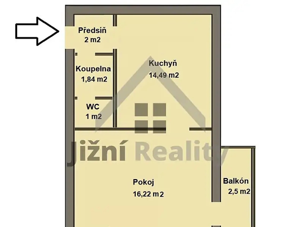 Prodej bytu 1+1 39 m²