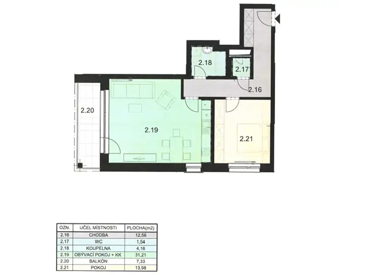 Prodej bytu 2+kk 60 m²