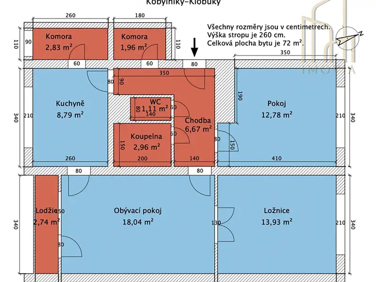 Prodej bytu 3+1 72 m²