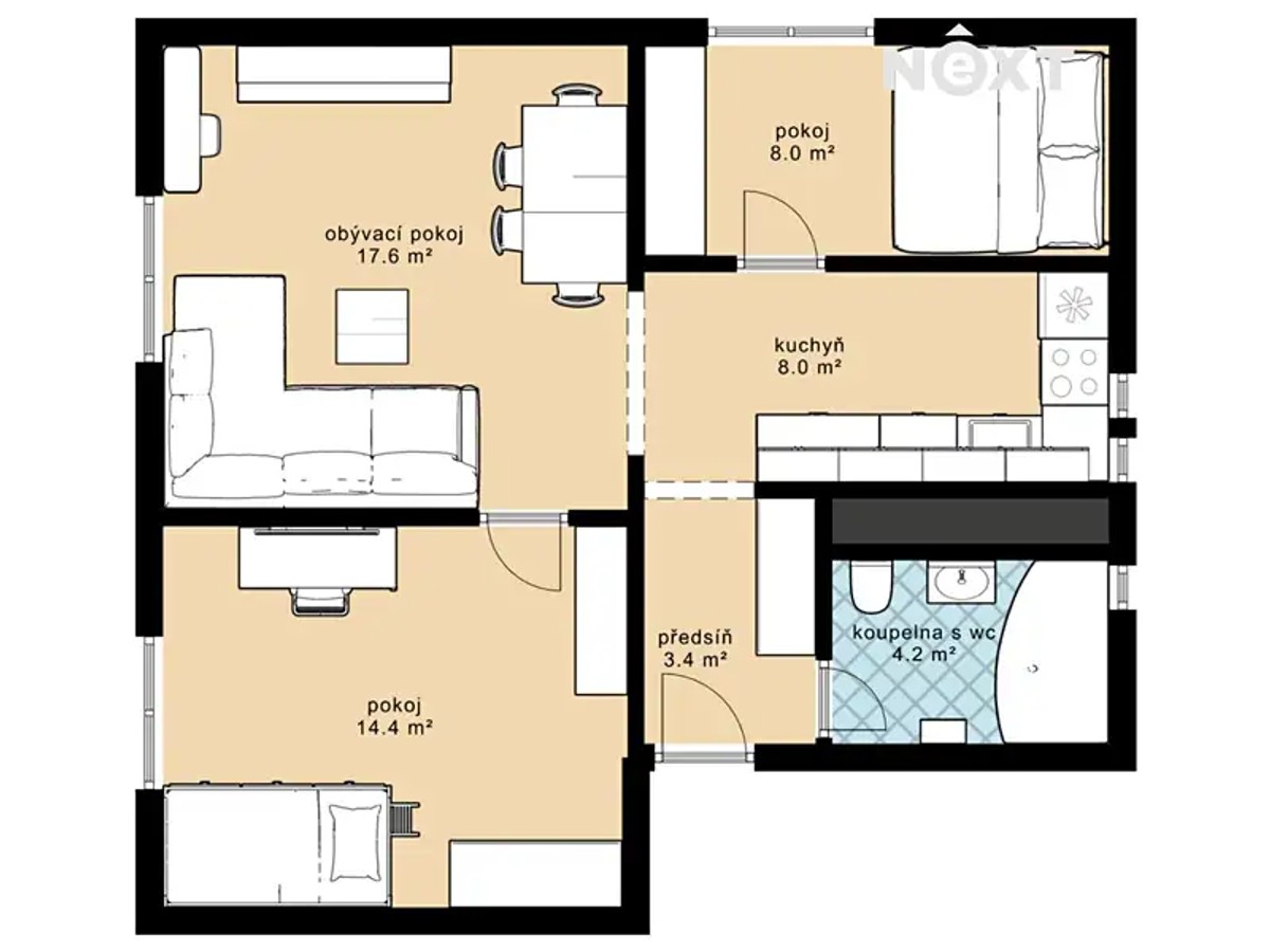 Prodej bytu 3+kk 56 m²