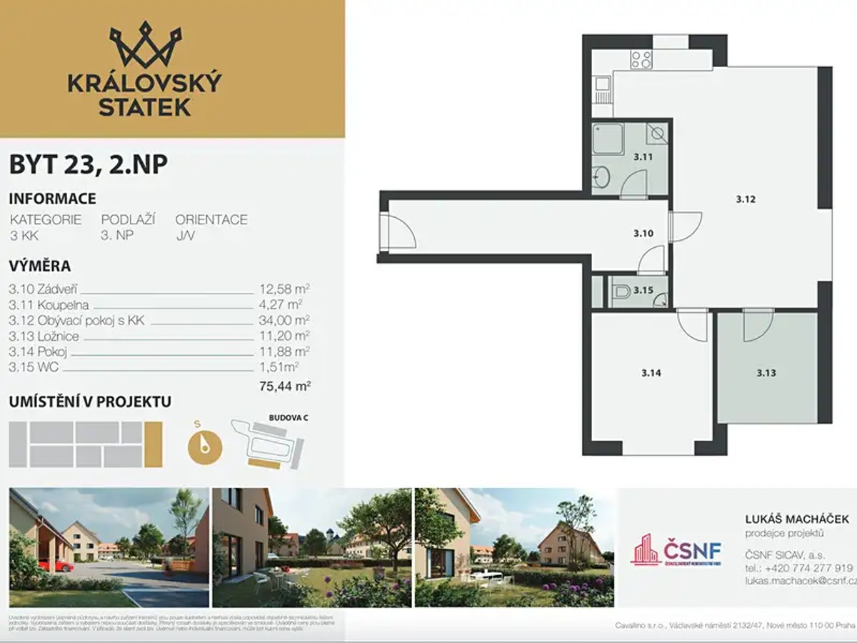 Prodej bytu 3+kk 75 m²