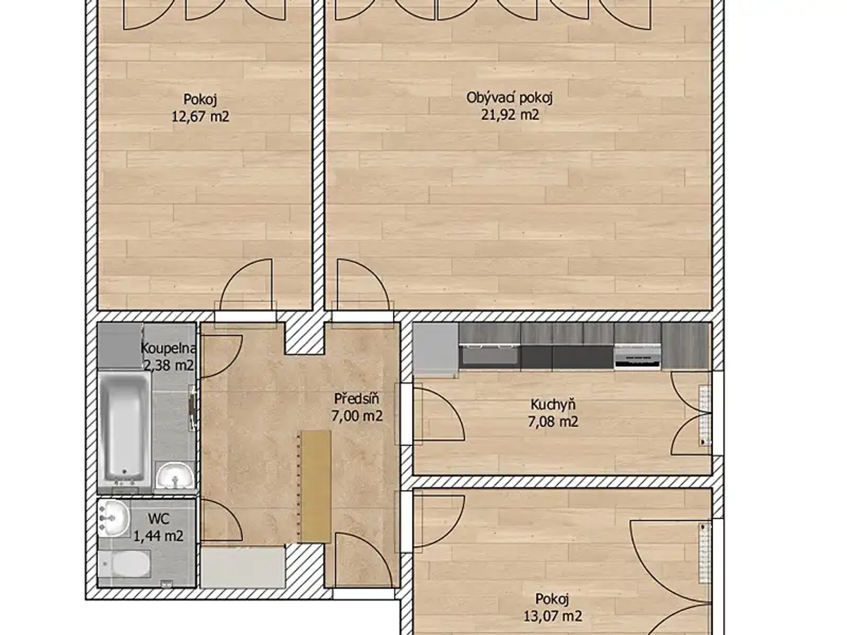 Prodej bytu 3+1 66 m²