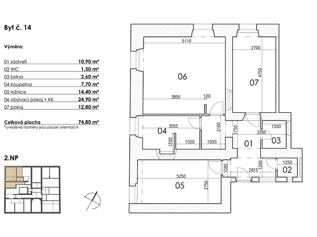 Prodej bytu 3+kk 75 m²