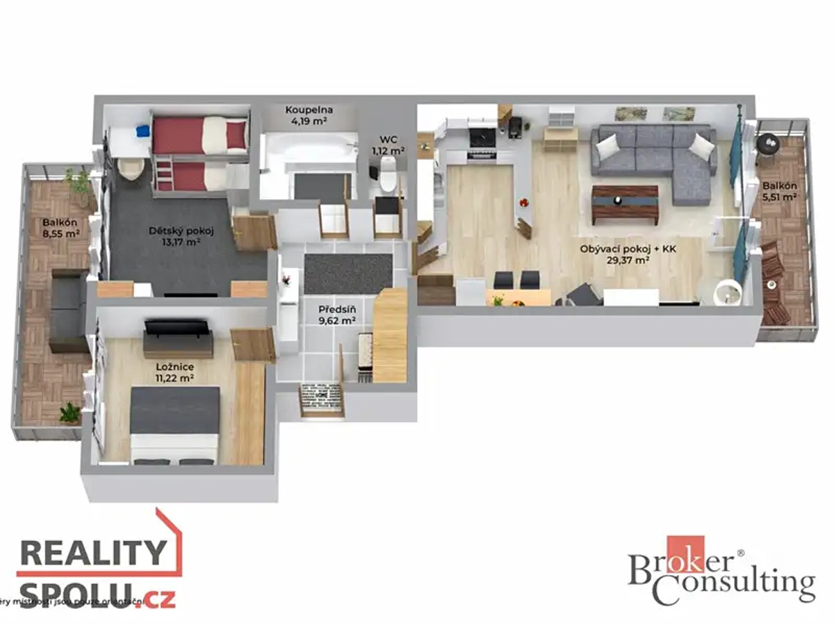 Prodej bytu 3+kk 73 m²