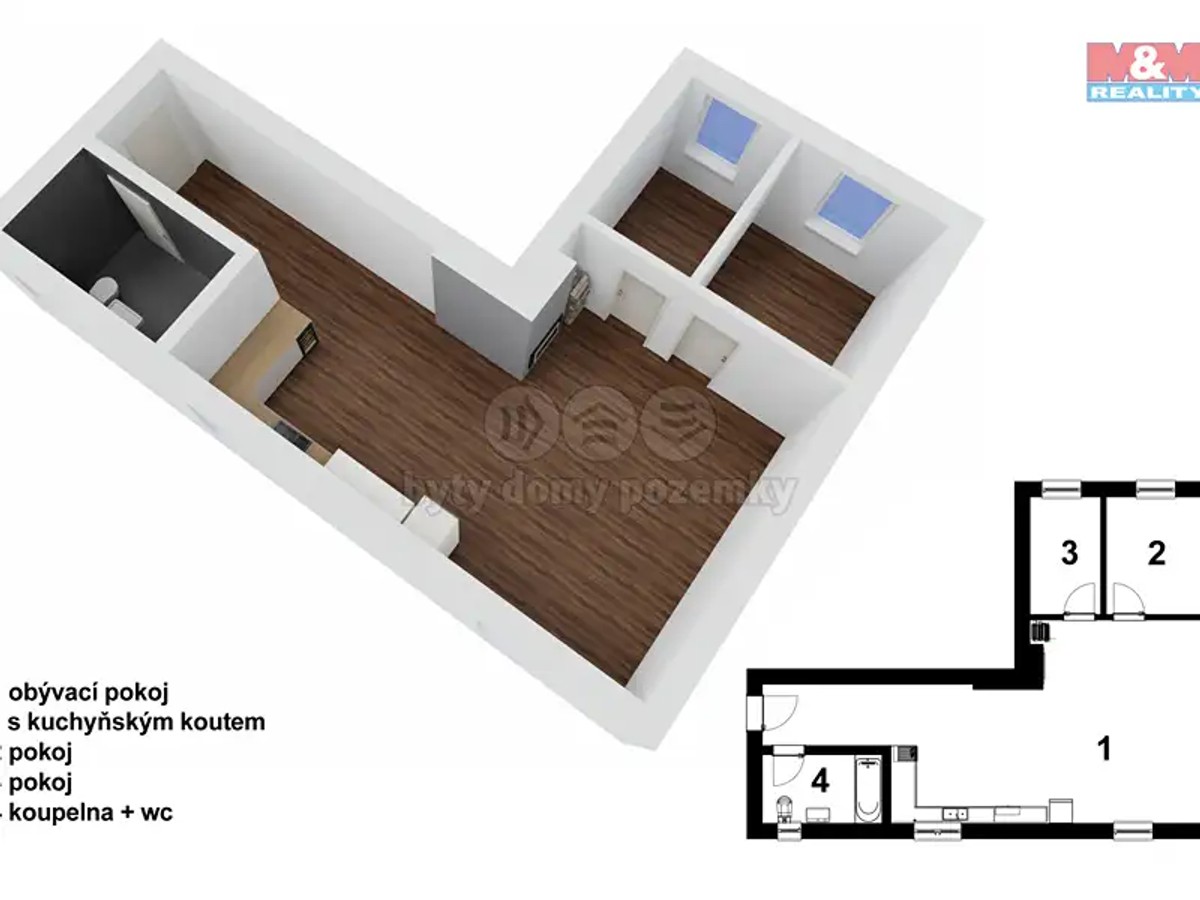 Prodej bytu 3+kk 54 m²