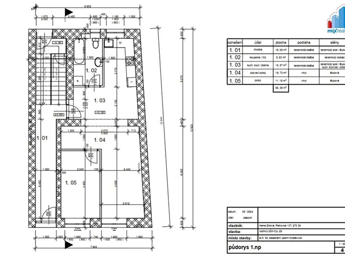 Prodej bytu 2+1 52 m²