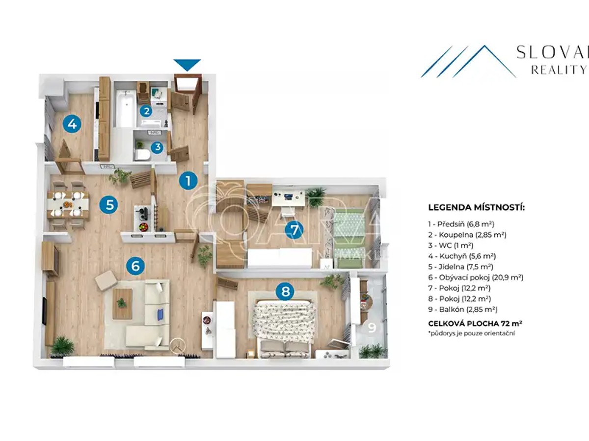 Prodej bytu 3+1 72 m²