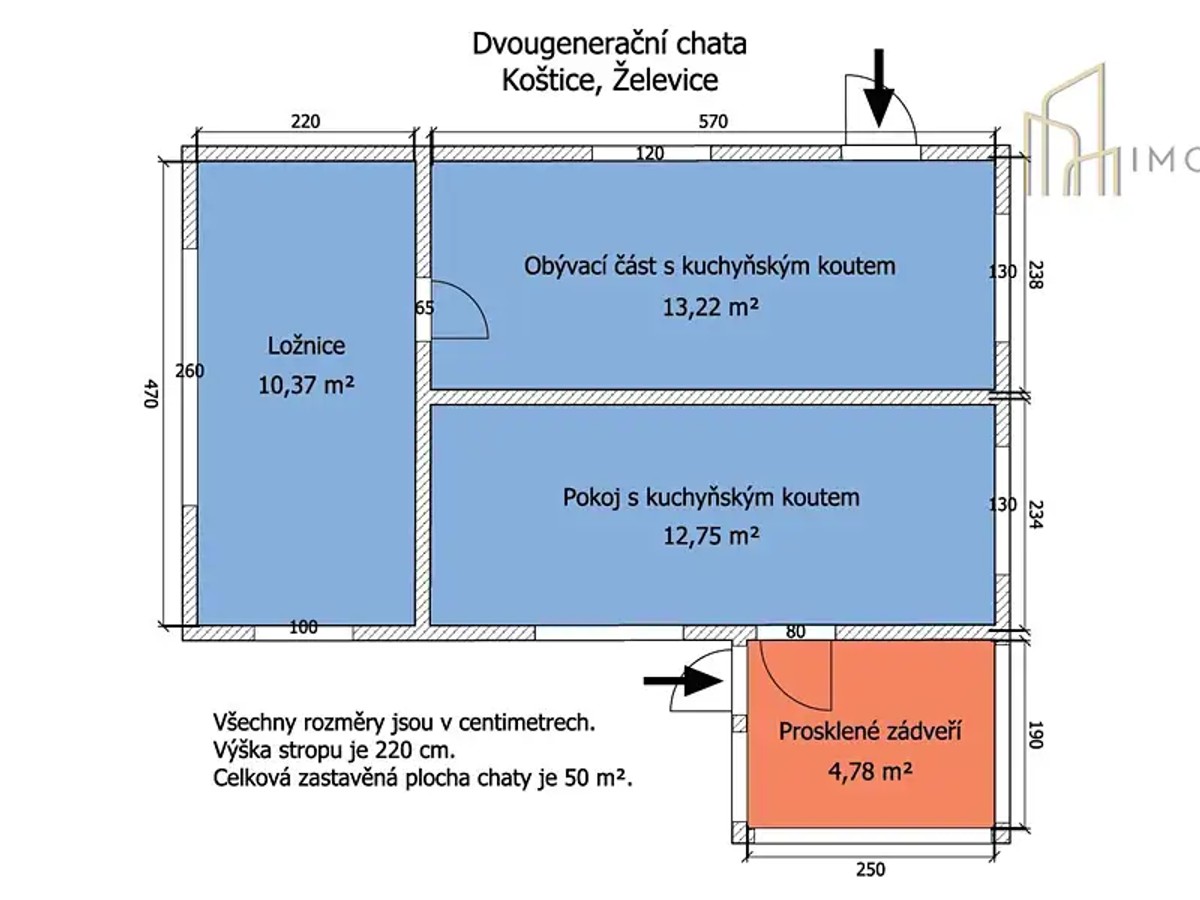 Prodej chaty 42 m², pozemek 810 m²