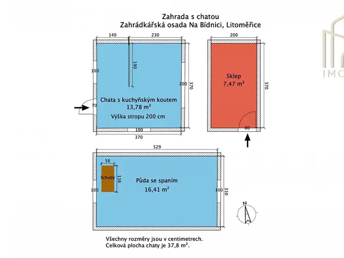 Prodej chaty 37 m², pozemek 364 m²