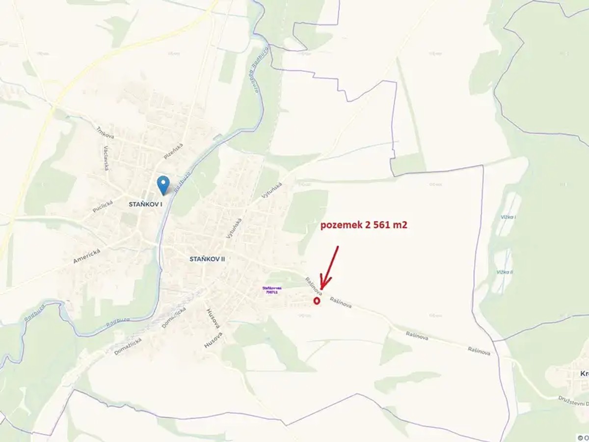Prodej stavebního pozemku 2561 m²