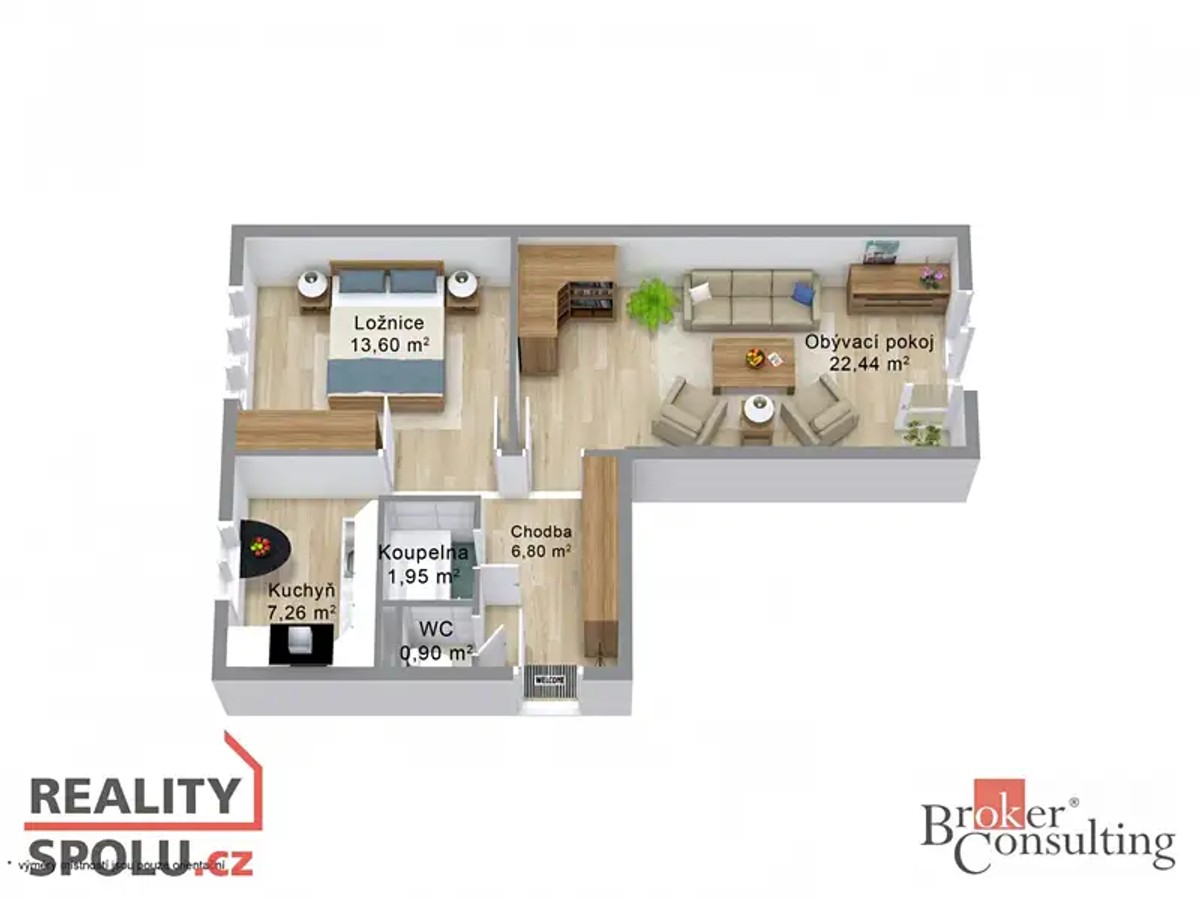 Prodej bytu 2+1 60 m²