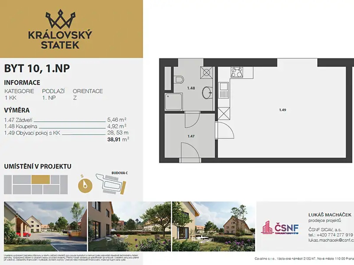 Prodej bytu 1+kk 38 m²