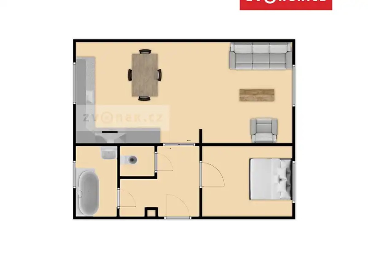Prodej bytu 2+1 54 m²