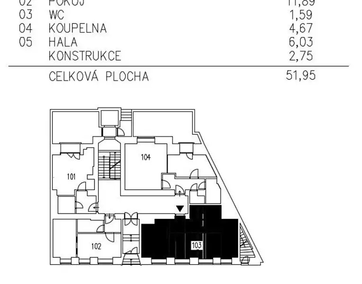 Prodej bytu 2+kk 52 m²