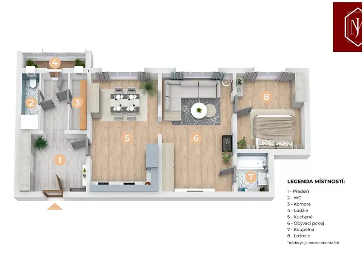 Prodej bytu 3+kk 70 m²