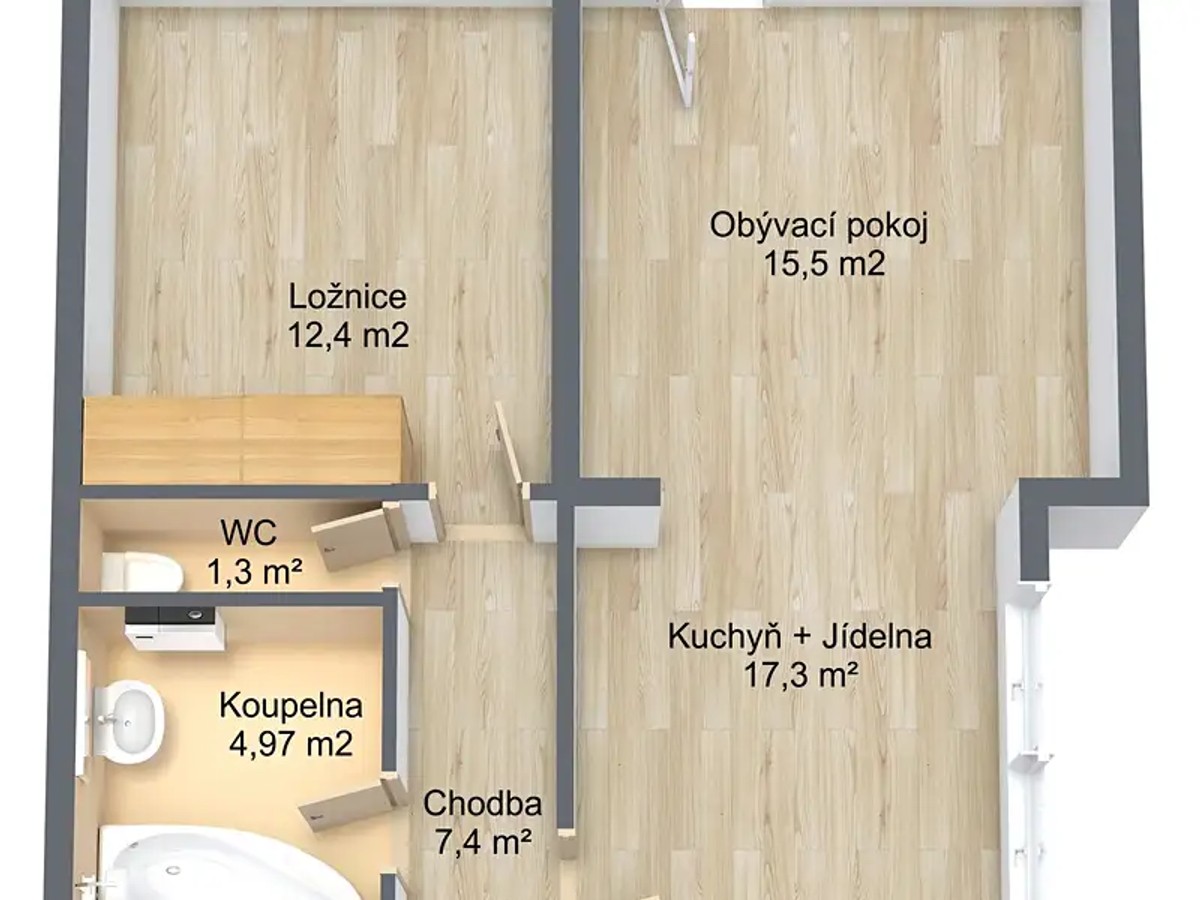 Prodej bytu 2+1 65 m²