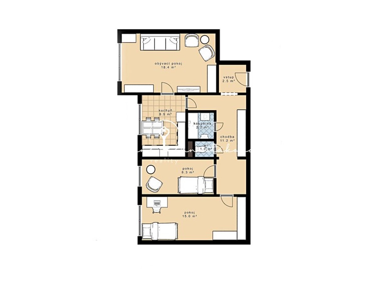 Byt 3+1 67 m²