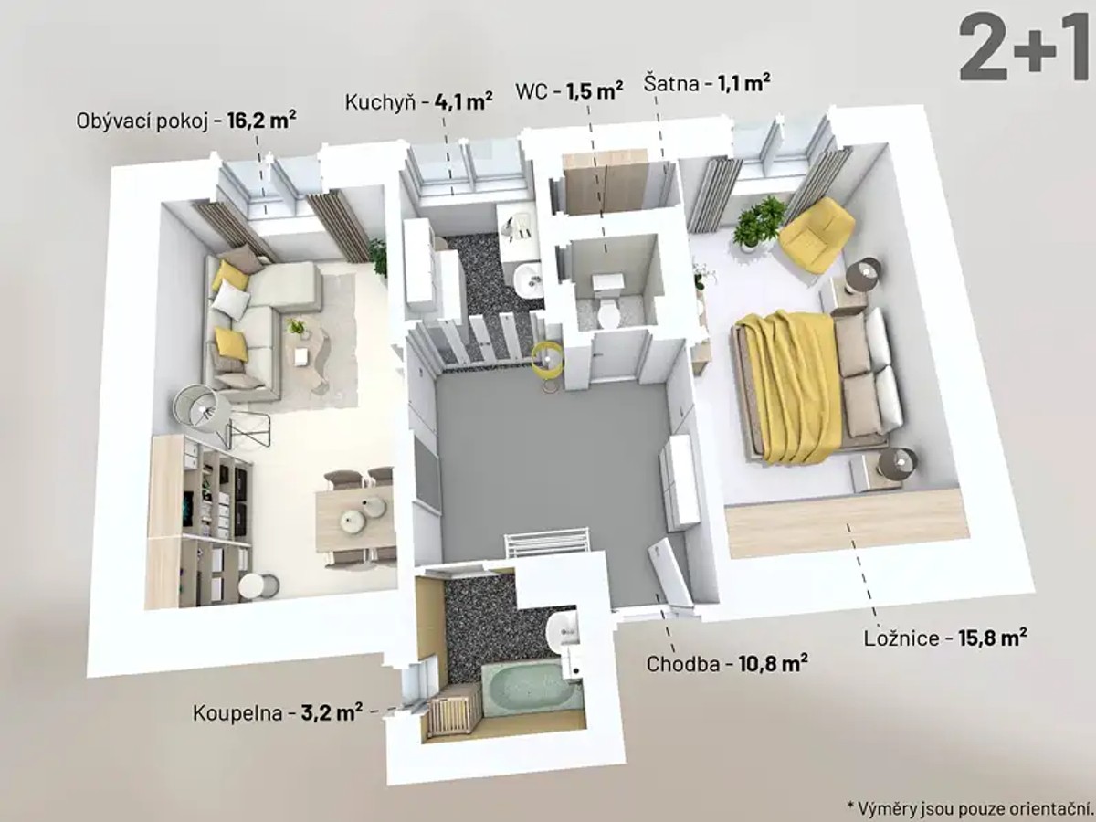 Prodej bytu 2+1 53 m²