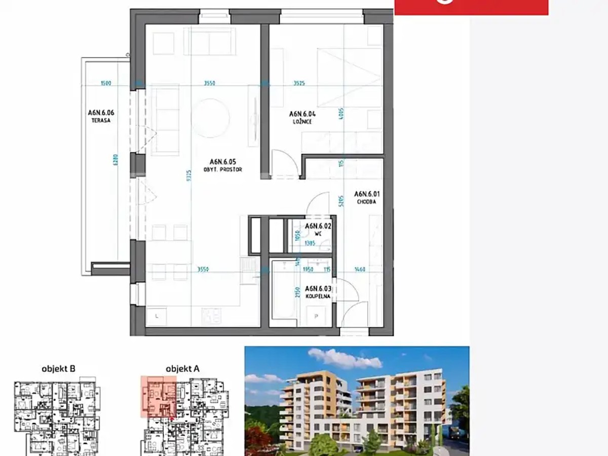 Prodej bytu 2+kk 71 m²