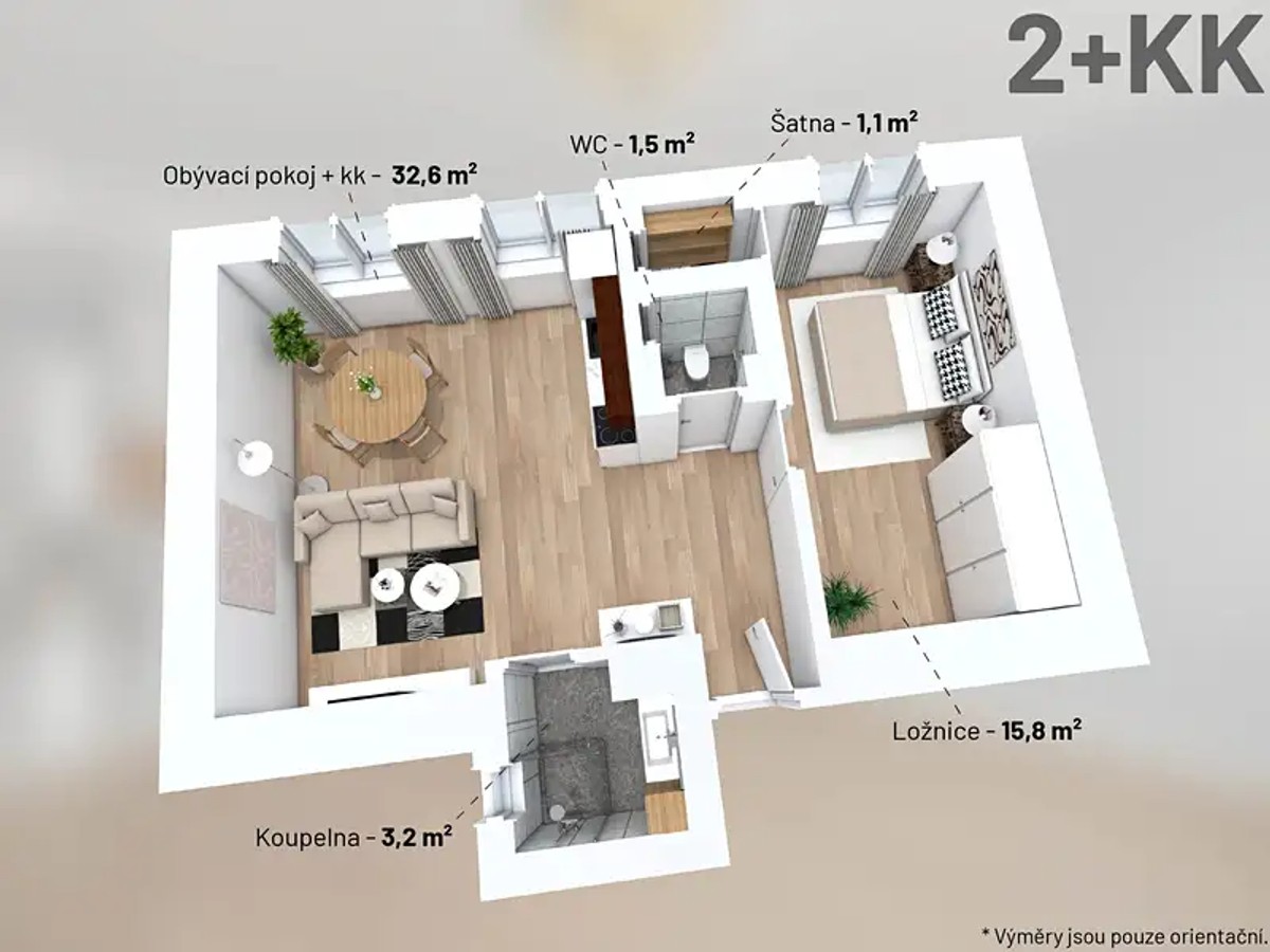Prodej bytu 2+1 53 m²