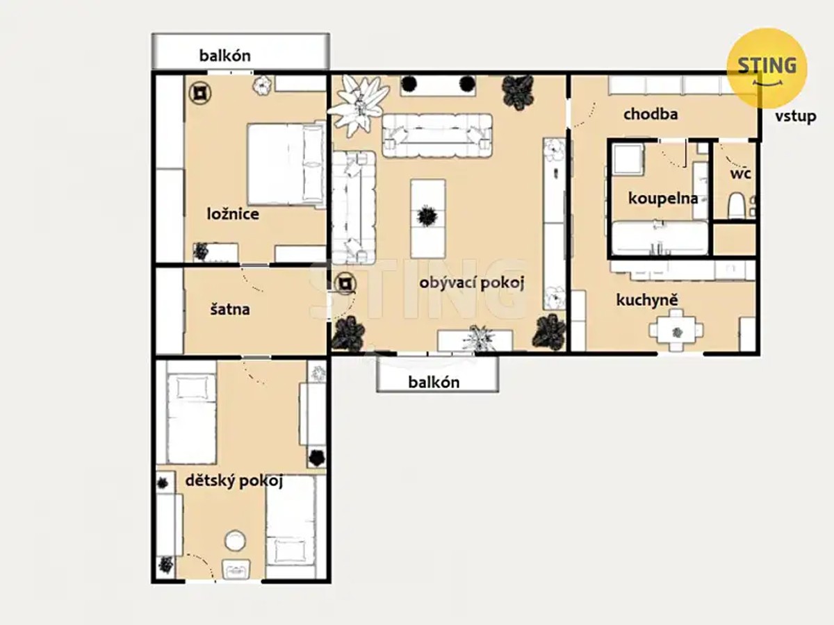 Prodej bytu 3+1 72 m²