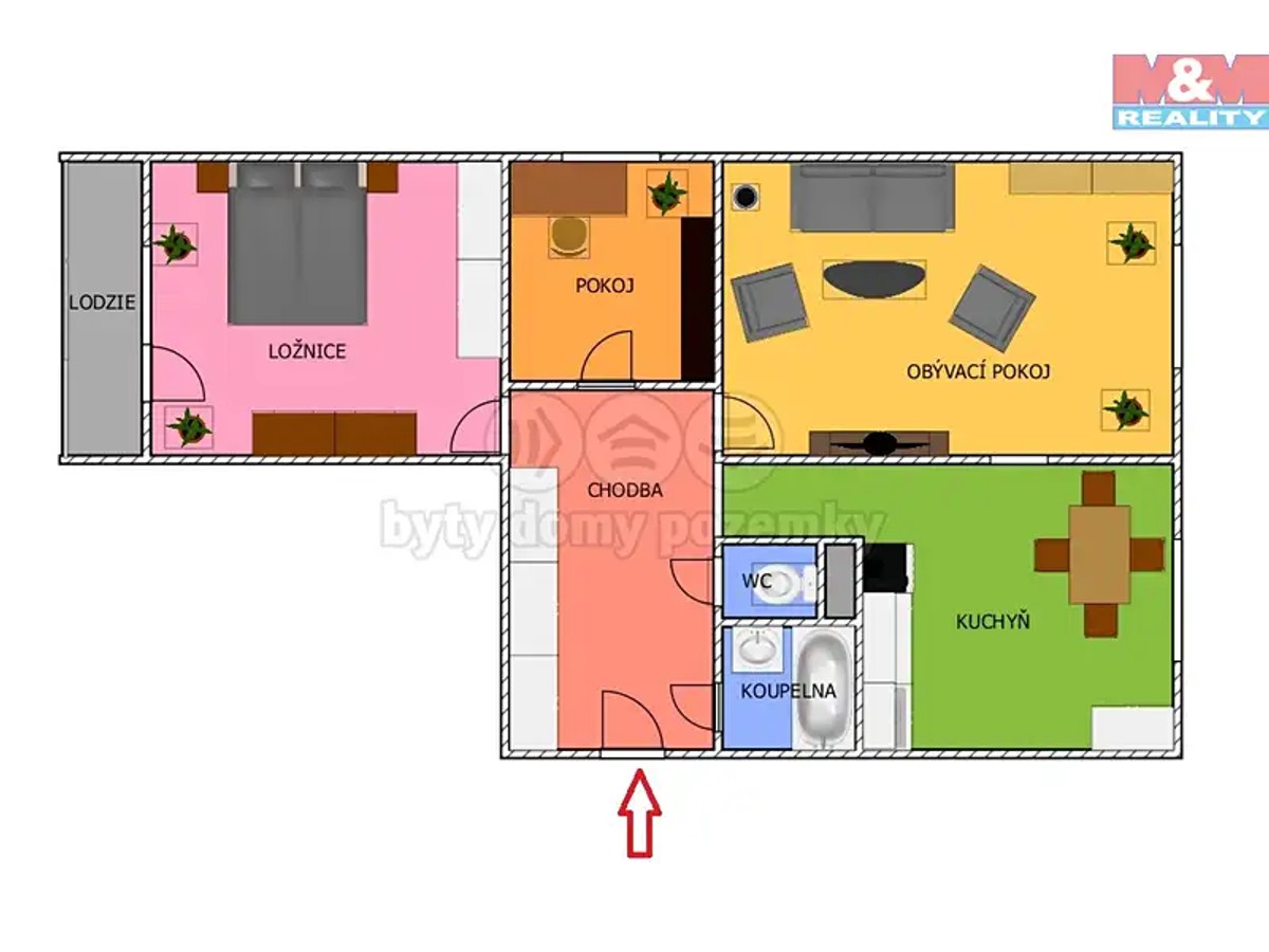 Prodej bytu 3+1 73 m²
