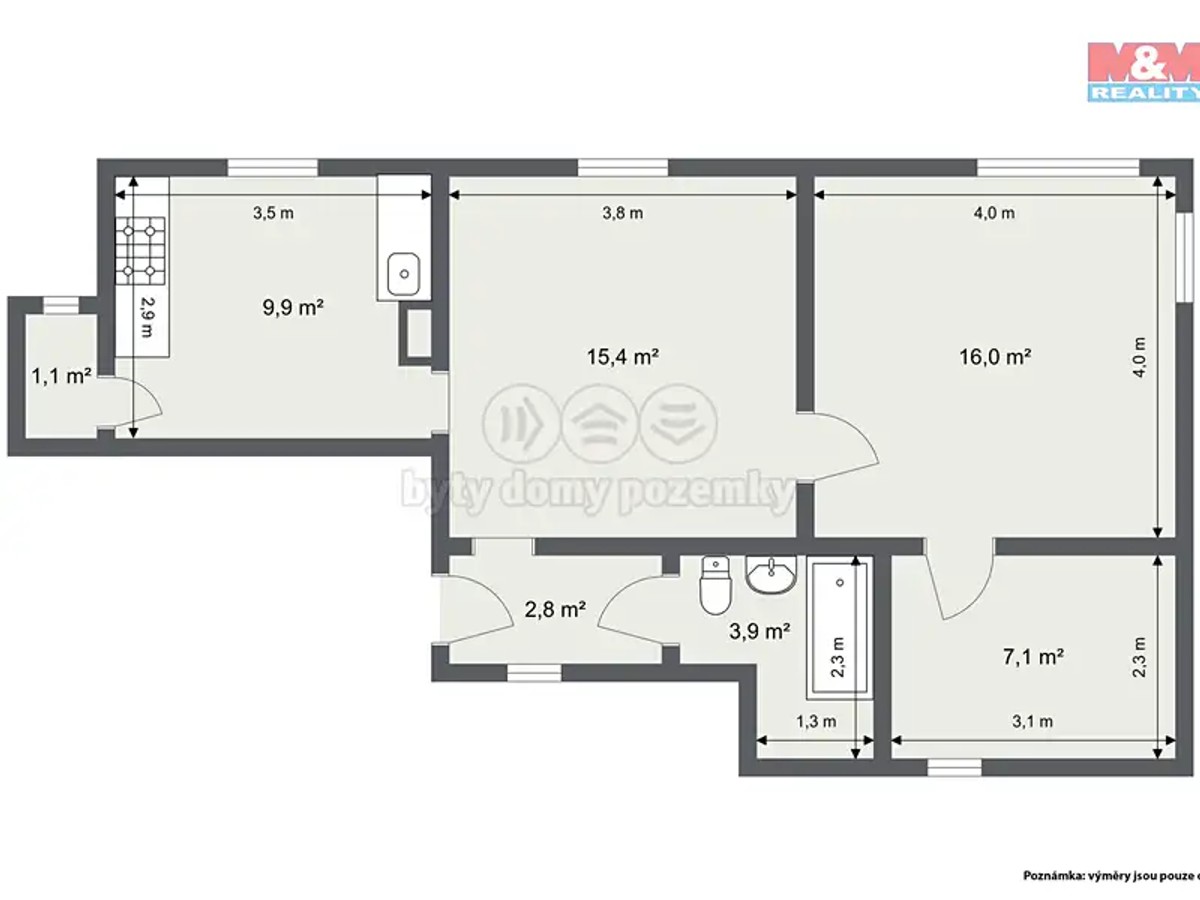 Prodej bytu 3+1 56 m²