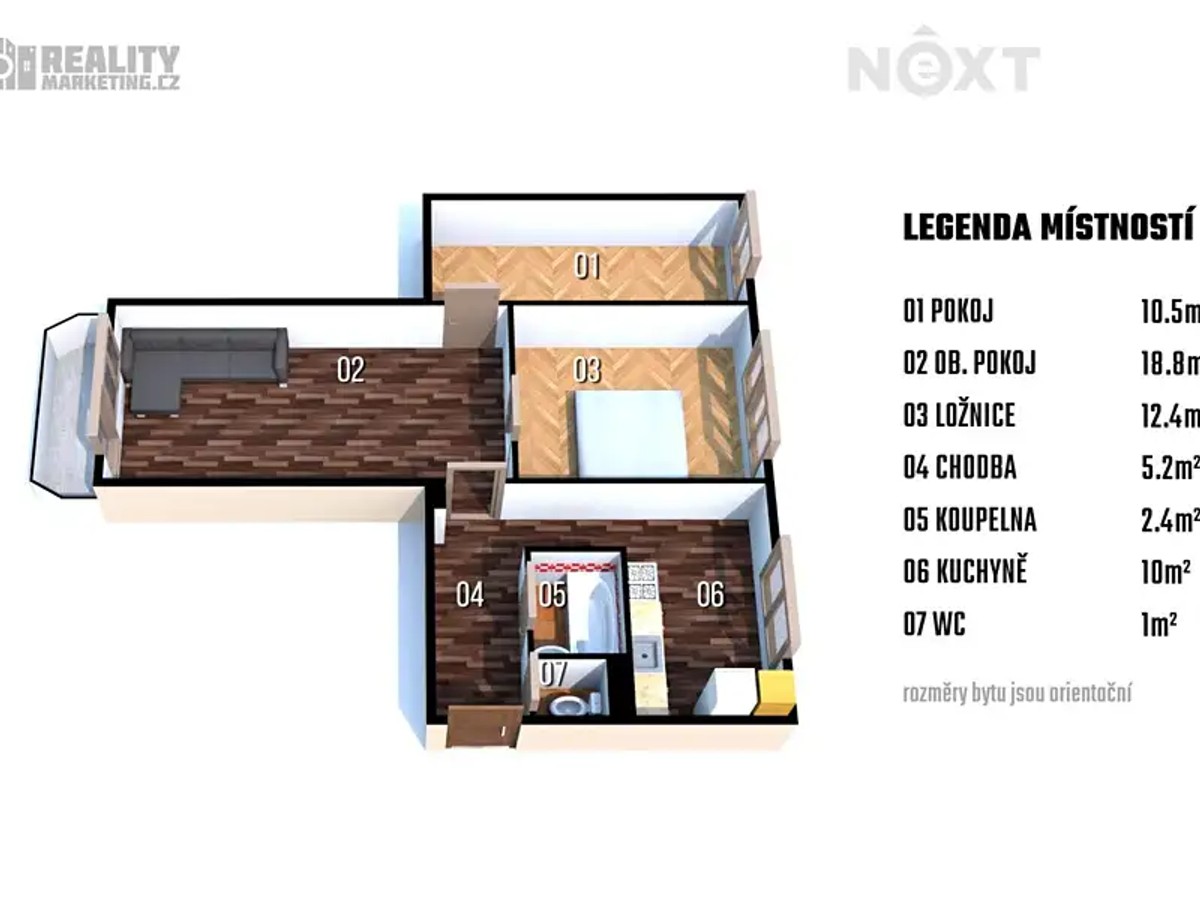 Prodej bytu 3+1 64 m²