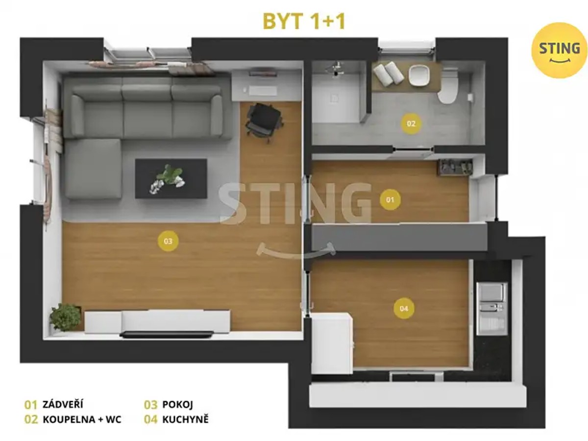 Prodej bytu 1+1 37 m²