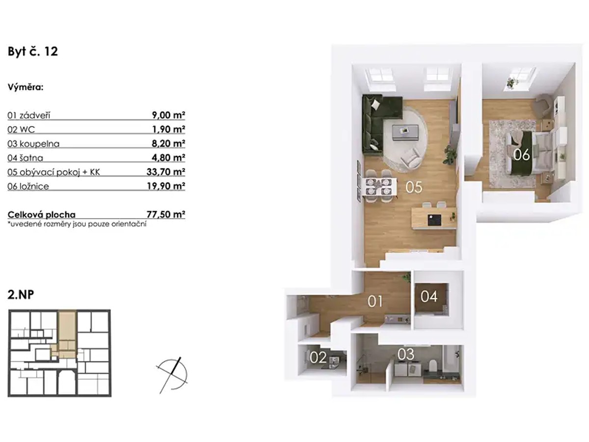 Prodej bytu 2+kk 78 m²