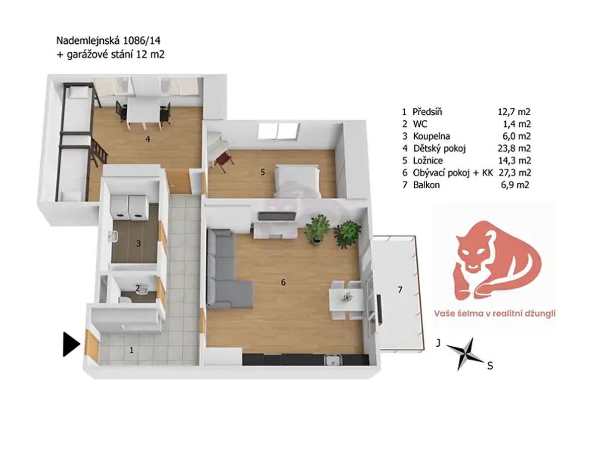 Prodej bytu 3+kk 85 m²