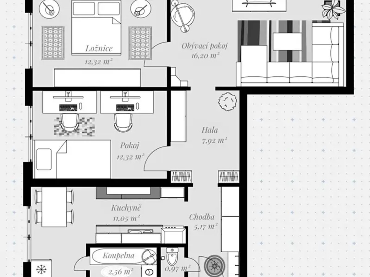 Prodej bytu 3+1 69 m²