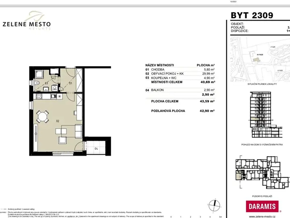 Prodej bytu 1+kk 45 m²