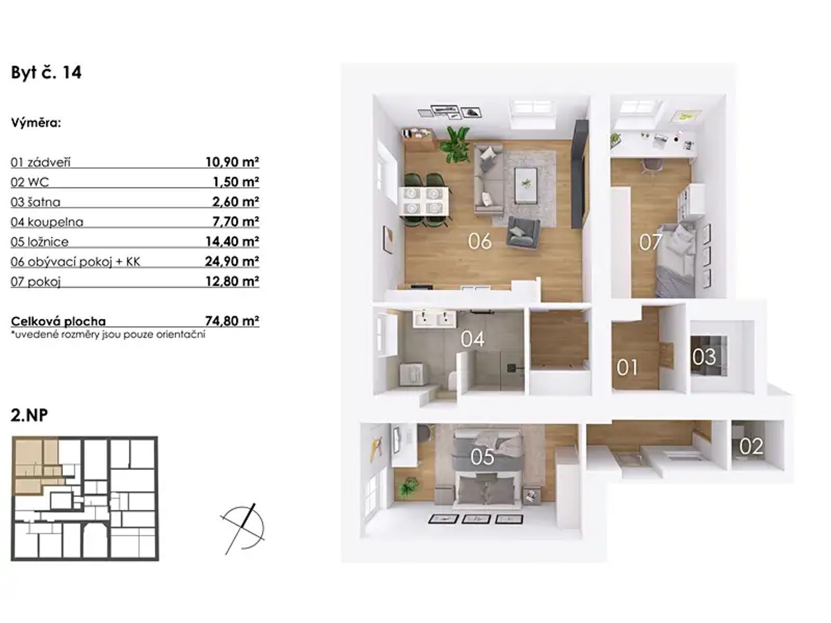 Prodej bytu 3+kk 75 m²