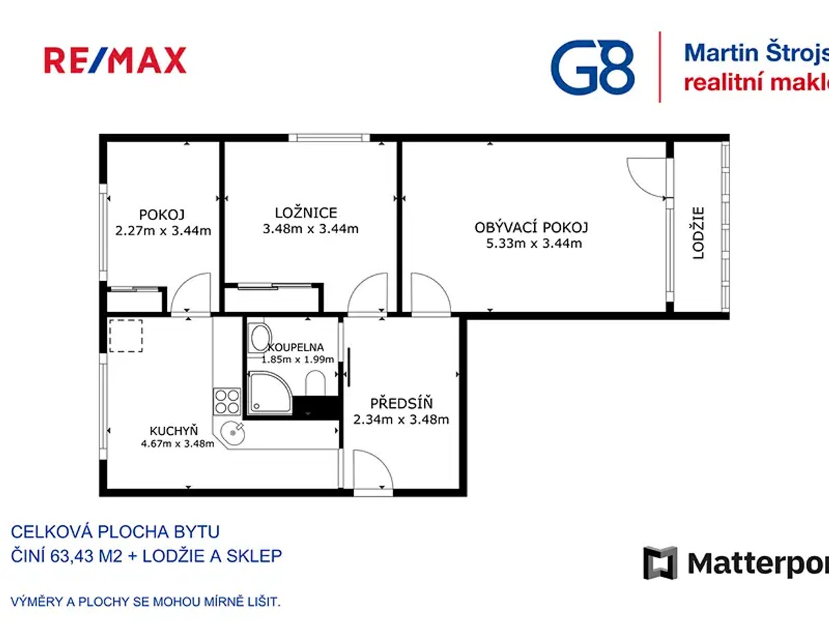 Prodej bytu 3+1 63 m²
