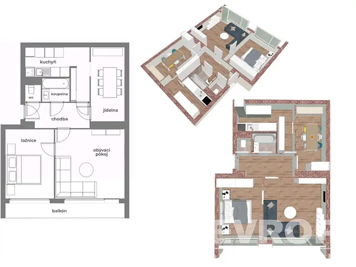 Prodej bytu 3+1 63 m²