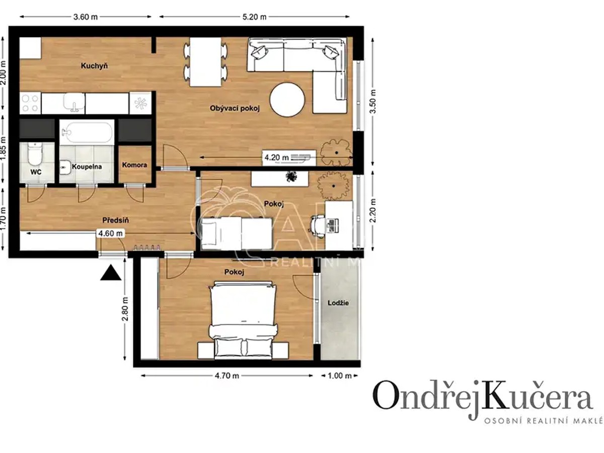 Prodaný byt 3+kk 65 m²