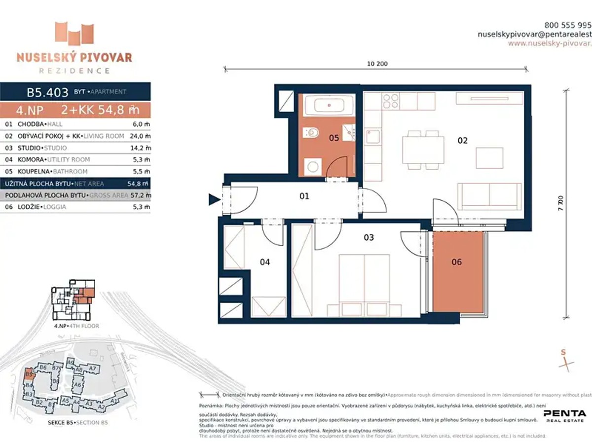 Prodej bytu 2+kk 54 m²