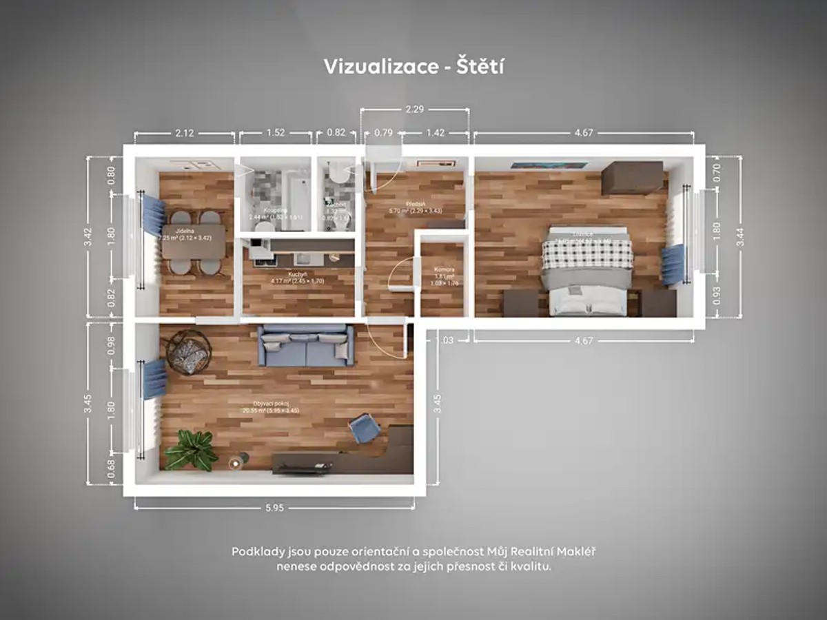 Prodej bytu 2+1 63 m²