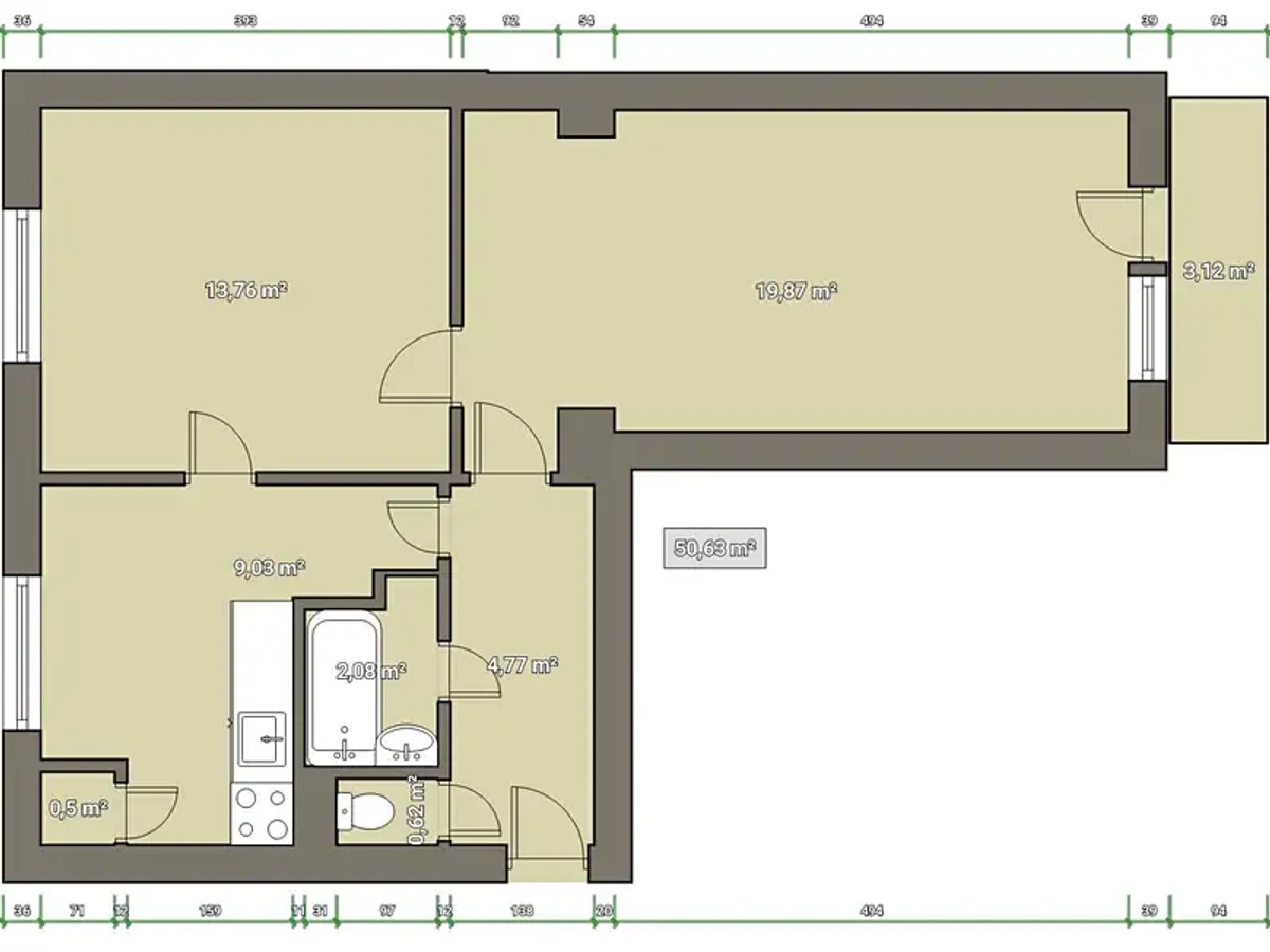 Prodej bytu 2+1 54 m²