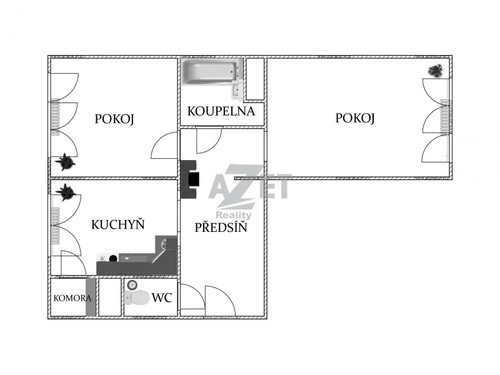 Prodaný byt 2+1 50 m²
