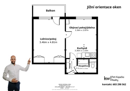 Prodaný byt 1+1 35 m²
